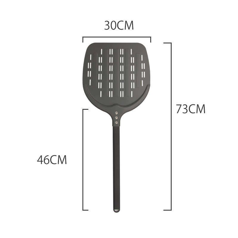 perforierter Pizzaschieber mit extra langem ergonomischem Griff Brehn