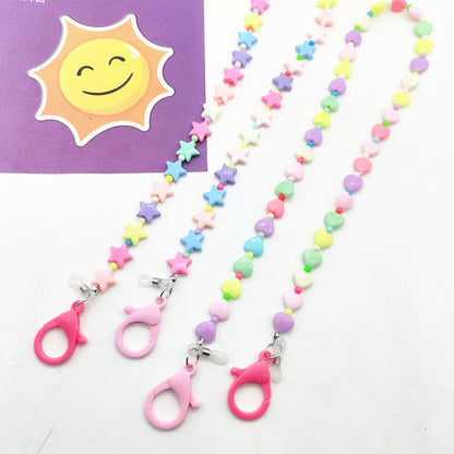 Bunte herzförmige Perlen Brille Kette Brehn