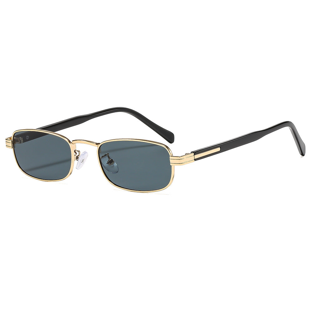 Damen modische Sonnenbrille mit stilvollem Metallrahmen und orangefarbenen Gläsern Brehn