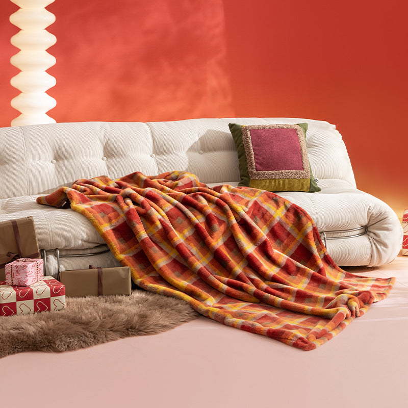 Kuschelige Mikrofaser-Wohndecke mit kariertem Muster, extraweichem Thermofleece und leichtem Wärmeeffekt Brehn