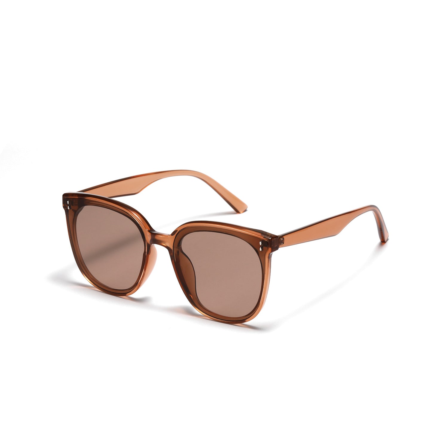 Damen modische quadratische Sonnenbrille mit hochwertigem transparentem Rahmen Brehn