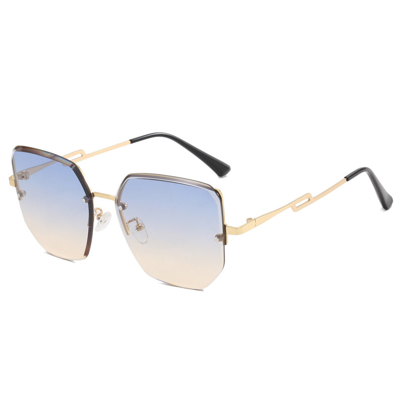 Damen geometrische Designer-Sonnenbrille mit verspiegelten Gläsern Brehn