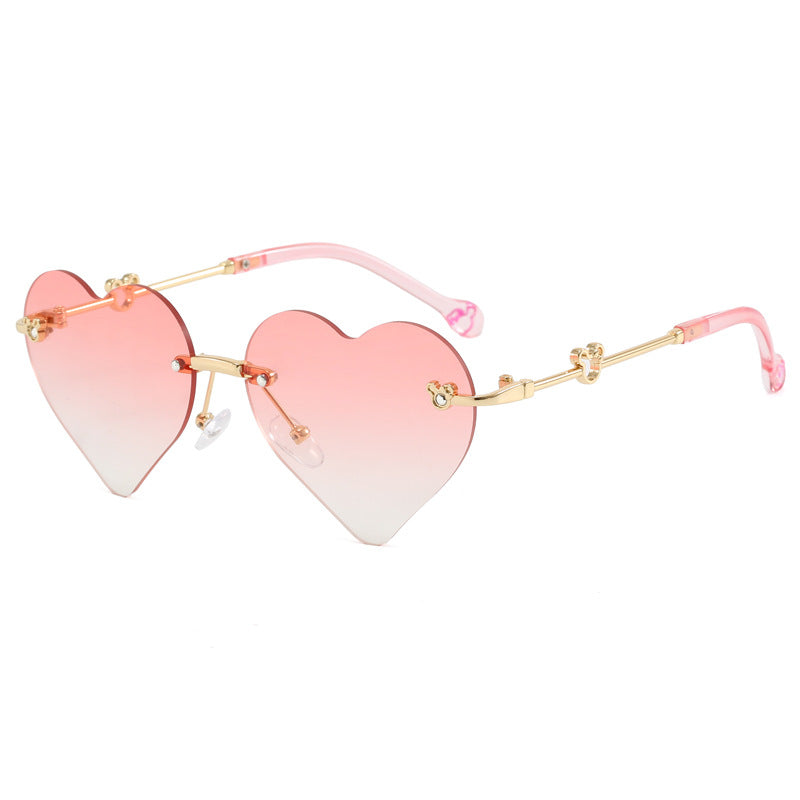 Damen Herzförmige Sonnenbrille mit verspiegelten Gläsern Brehn