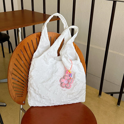 Strukturierte floral bestickte Tragetasche