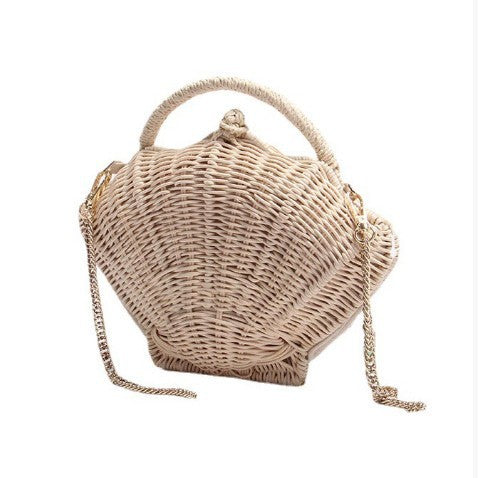Damen Handtasche im Korbdesign mit eleganter Kettenumhängung Brehn