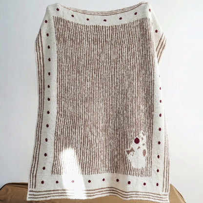 Gemütliche Fleece-Katzenthemen-Wurfdecke