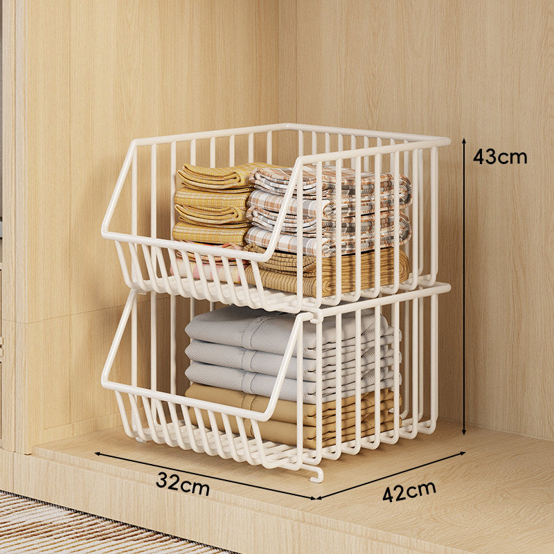 Drei-Tier Stapelbarer Draht Kleiderschrank Korb Organizer