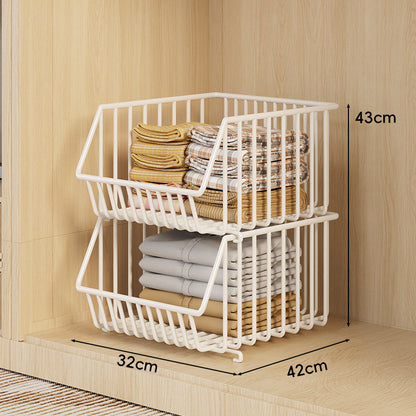 Drei-Tier Stapelbarer Draht Kleiderschrank Korb Organizer