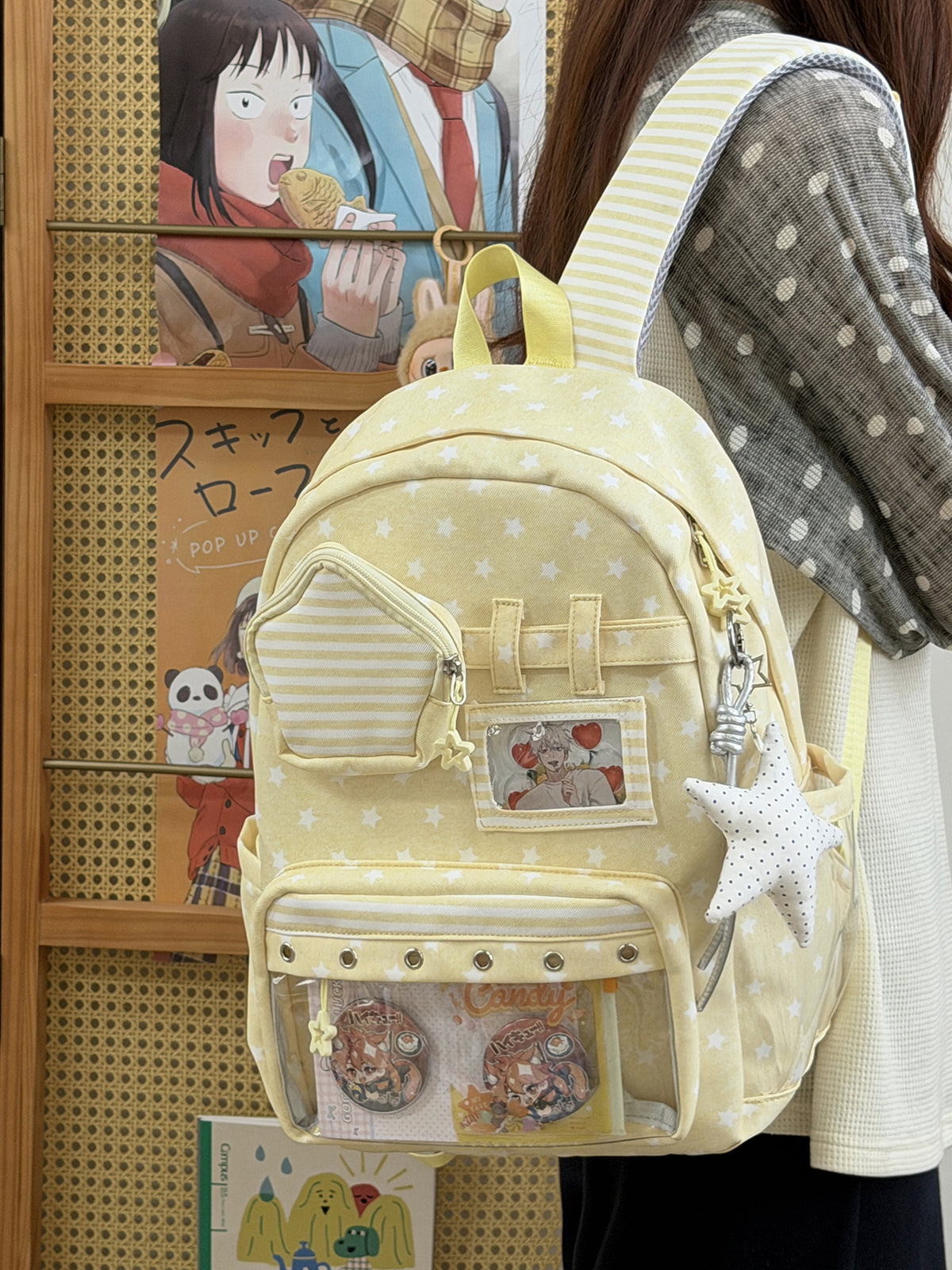 Stilvoller Mehrfach-Taschen Klar-Panel Rucksack Brehn