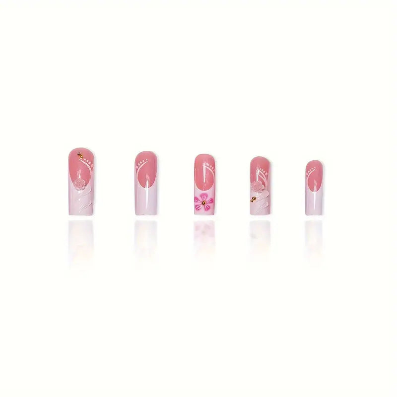 Dekorative 3D Blumen Acryl Nagelverlängerungen Brehn
