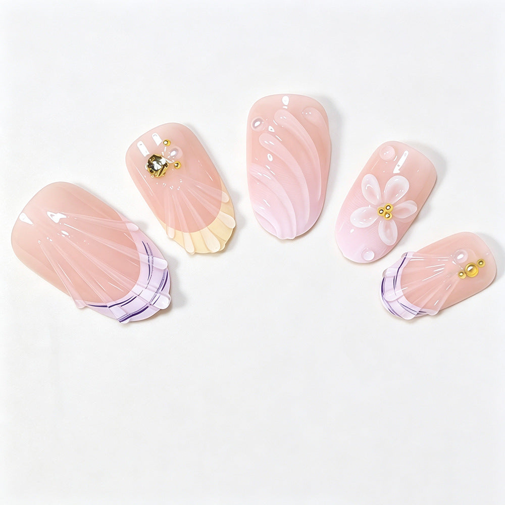 Künstlerische Blumen-Gel-Nagelerweiterungen Brehn