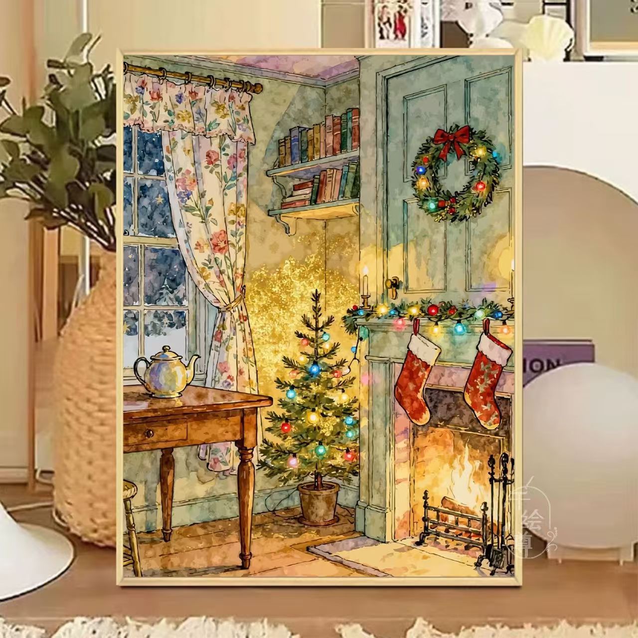 Gemütliche winterliche Café-Leinwandkunst Brehn