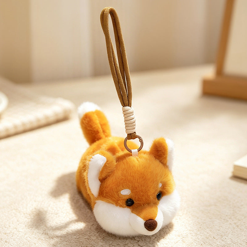 Plüsch-Fuchs-Taschenanhänger Schlüsselanhänger mit Handgelenkschlaufe und weichem Kunstfell Brehn