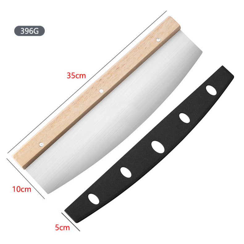 faltender Holzgriff Aluminium Pizzaschaufel mit abnehmbarer Teigschneider- und Bankmesser-Set Brehn