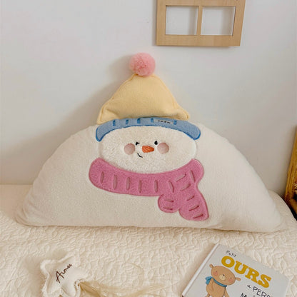 Kuscheliges Deko-Körperkissen mit aufgenähtem Schneemannmotiv