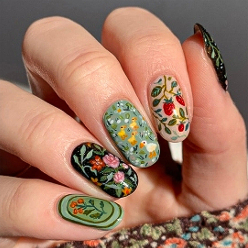 Blumendesign Press-On Nagelkunst-Set Brehn