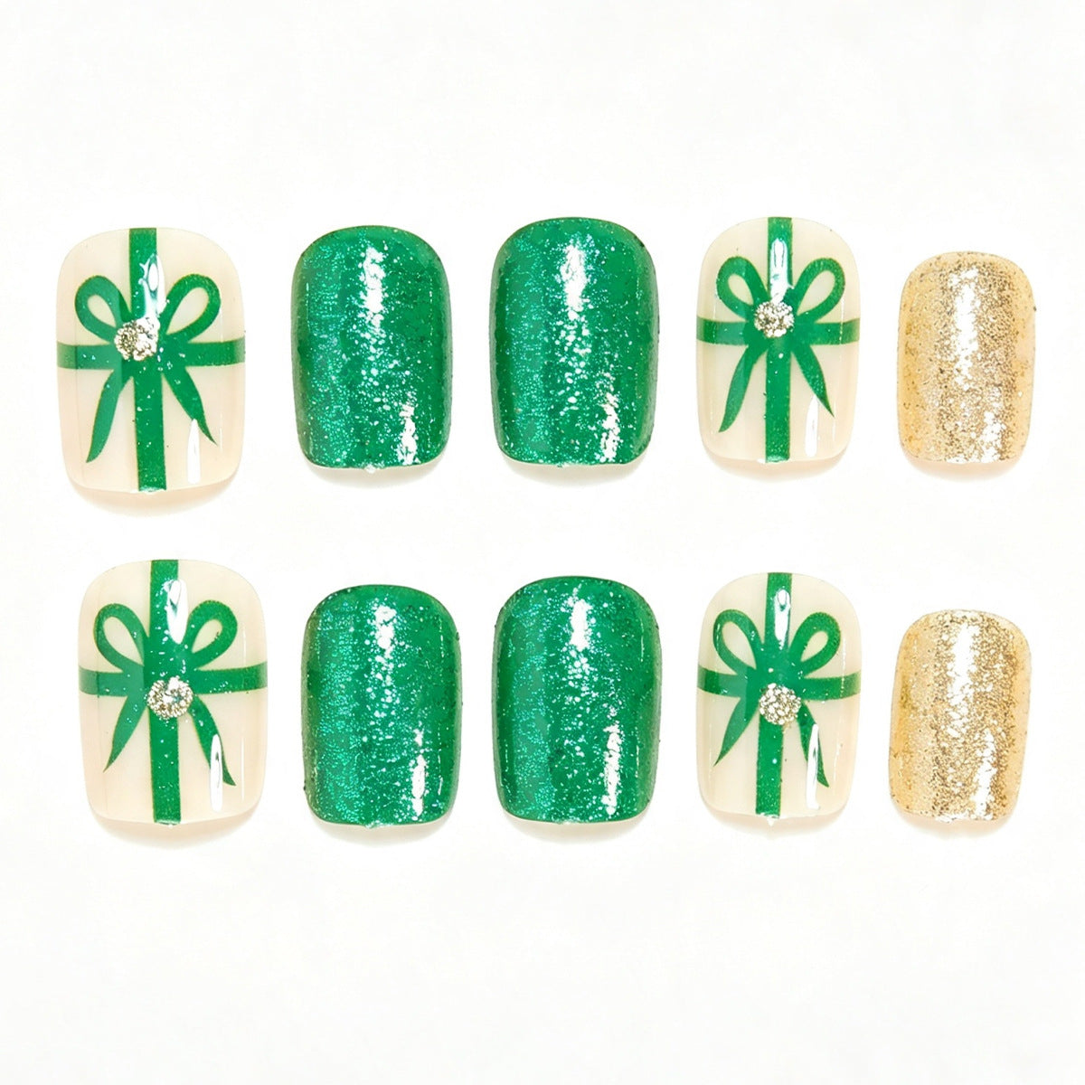 Festliches, urlaubs inspiriertes Press-On Nagelkunst-Set Brehn