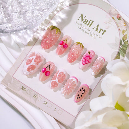 Künstliches Nail Art Set mit frischen Früchte-Designs Brehn