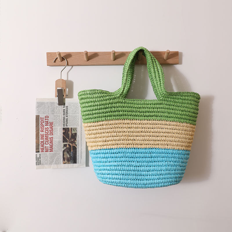 Handgefertigte Langlebige Strandtasche mit Fröhlichem Zickzackmuster Brehn