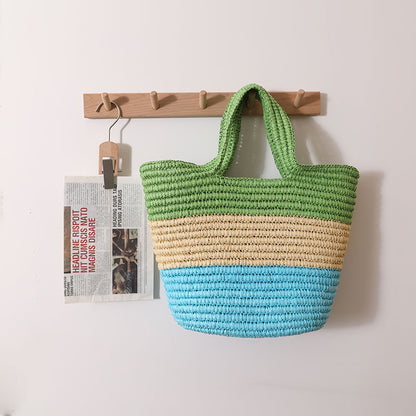Handgefertigte Langlebige Strandtasche mit Fröhlichem Zickzackmuster Brehn