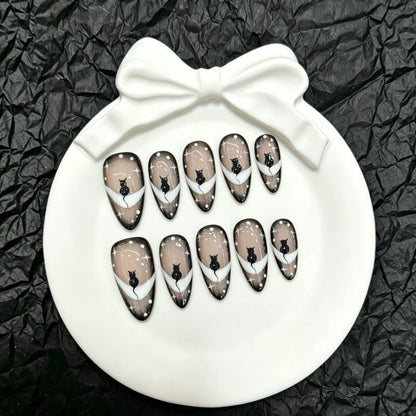 Künstlerisches katzenjammer Themen Presse auf Nail Art Set  1791773919