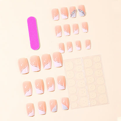 Elegante französische Spitze Acryl-Nagelverstärkungen Brehn