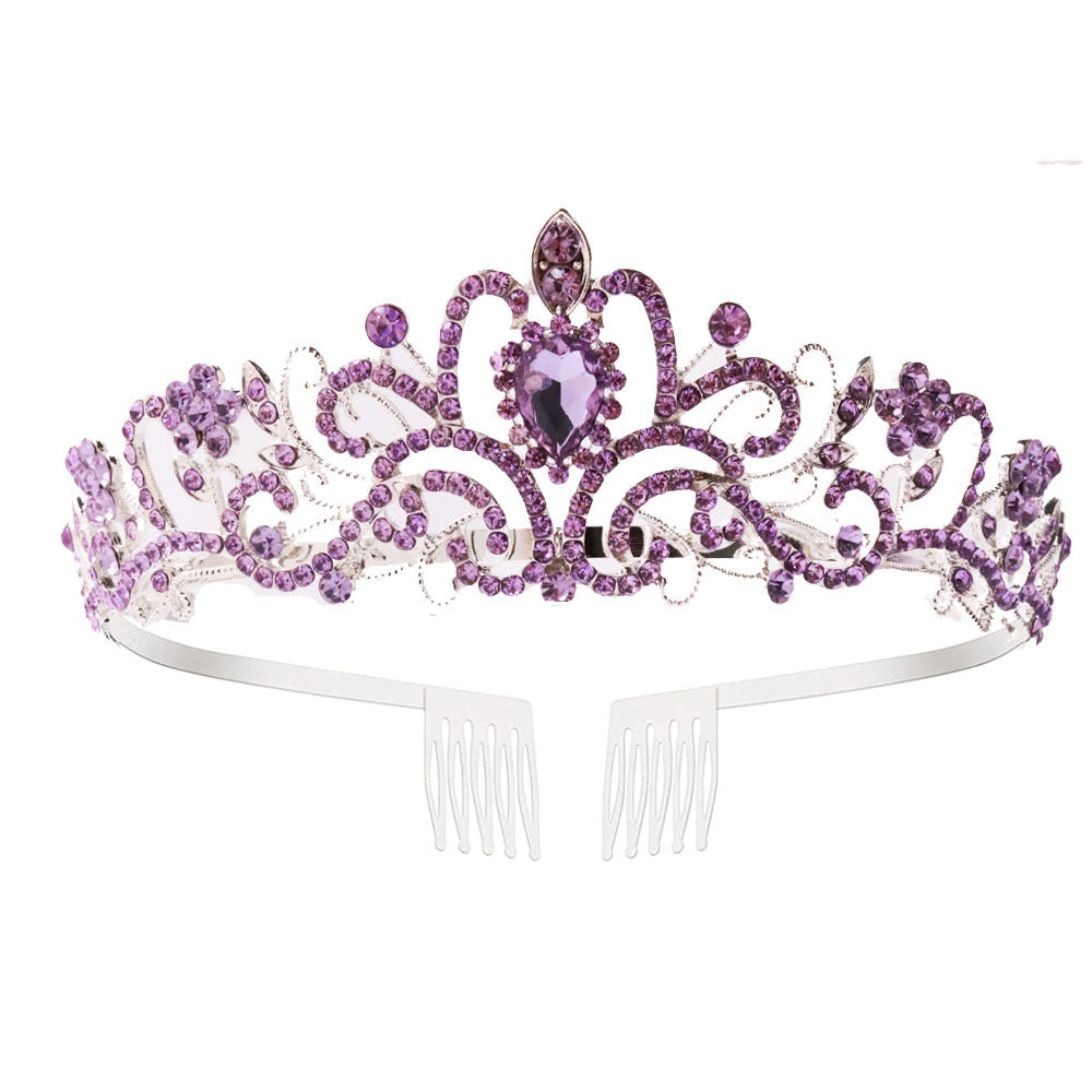 Damen Funkelnde Kristall-Tiara mit filigranem Design Brehn