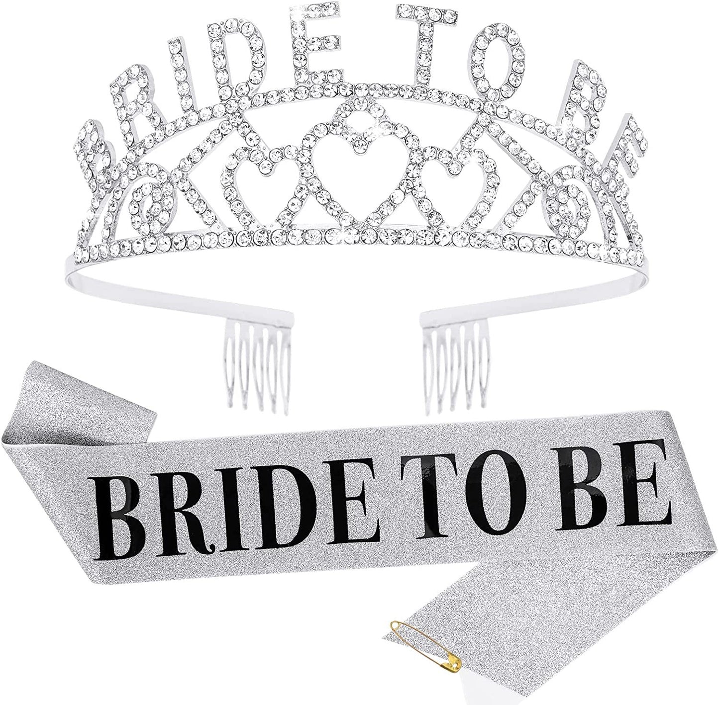 Damen Glitzernde Tiara mit Herzmotiven Brehn