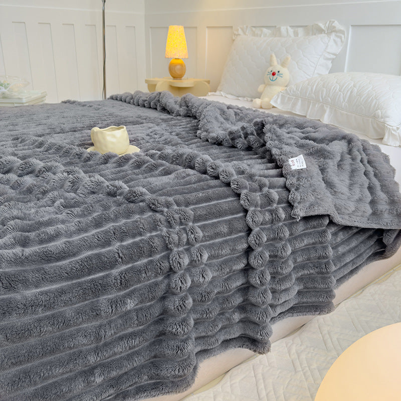 Damen Hochflor Kuscheldecke mit Wellenmuster Brehn