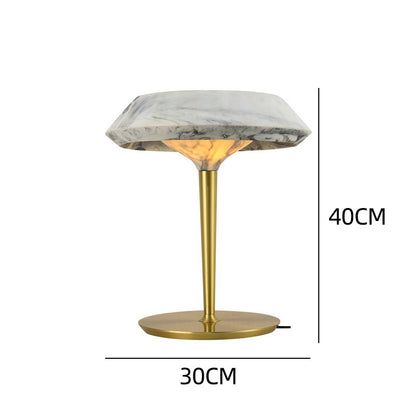 Elegante Moderne Tischlampe mit Marmorbasis und goldener Akzent