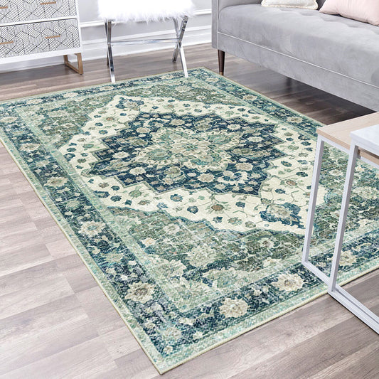 Vintage-inspirierter floraler Muster-Teppich Brehn