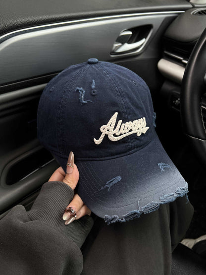 Damen Distressed Graphic Baseball Cap Brehn