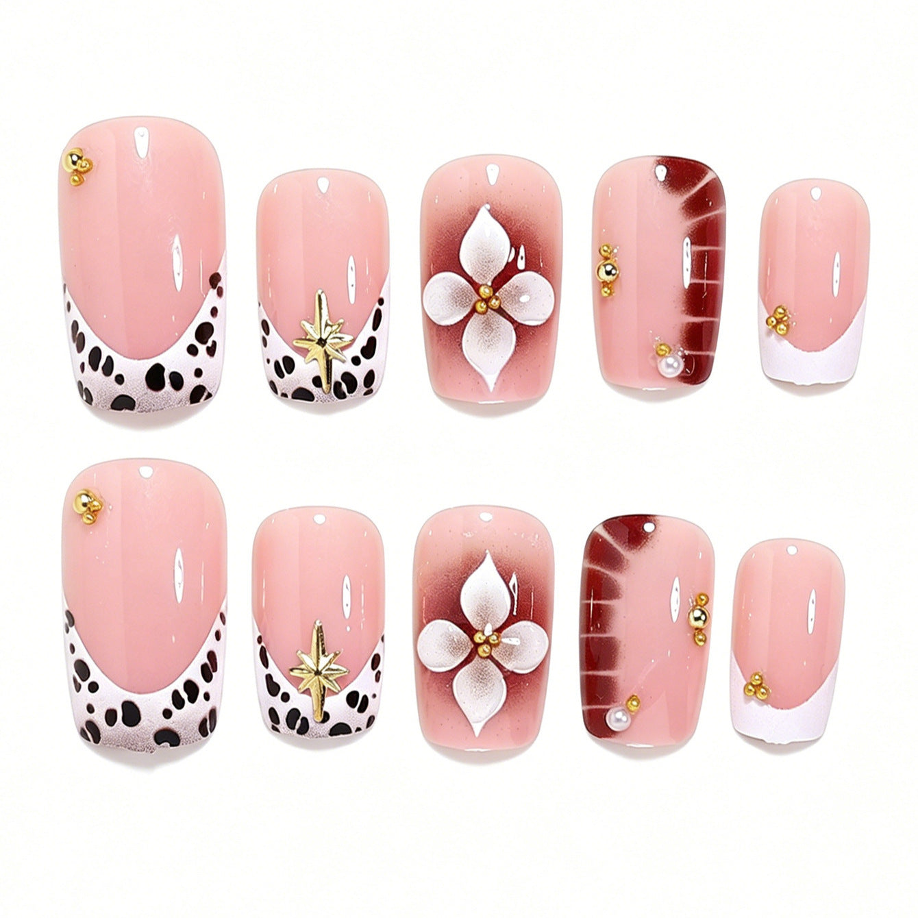 Dekorative 3D Floral Nagelkunst Brehn