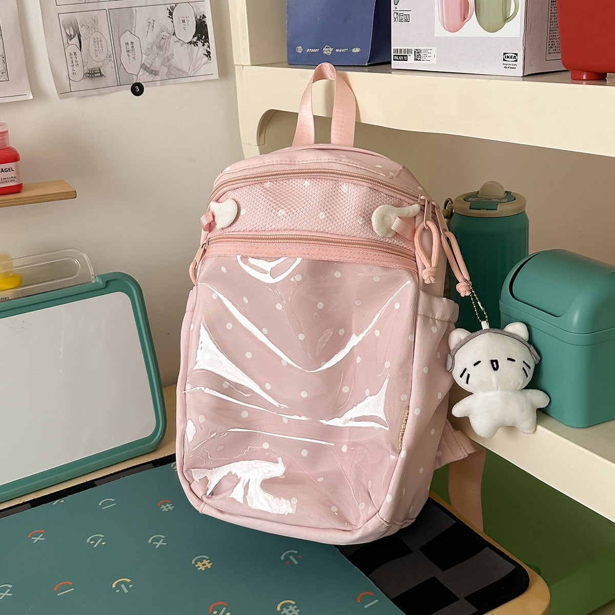 Transparenter Punktmuster-Rucksack Brehn