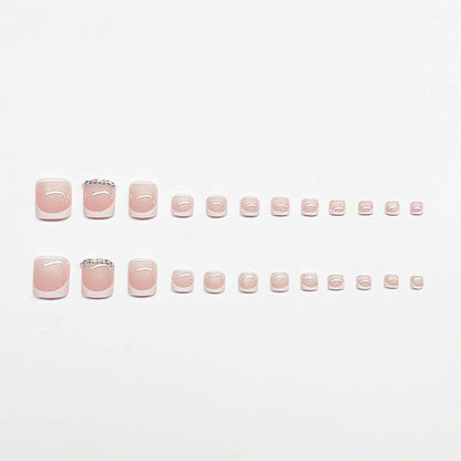 Fußnagelkunstset mit elegantem französischen Design und funkelnden Akzenten Brehn