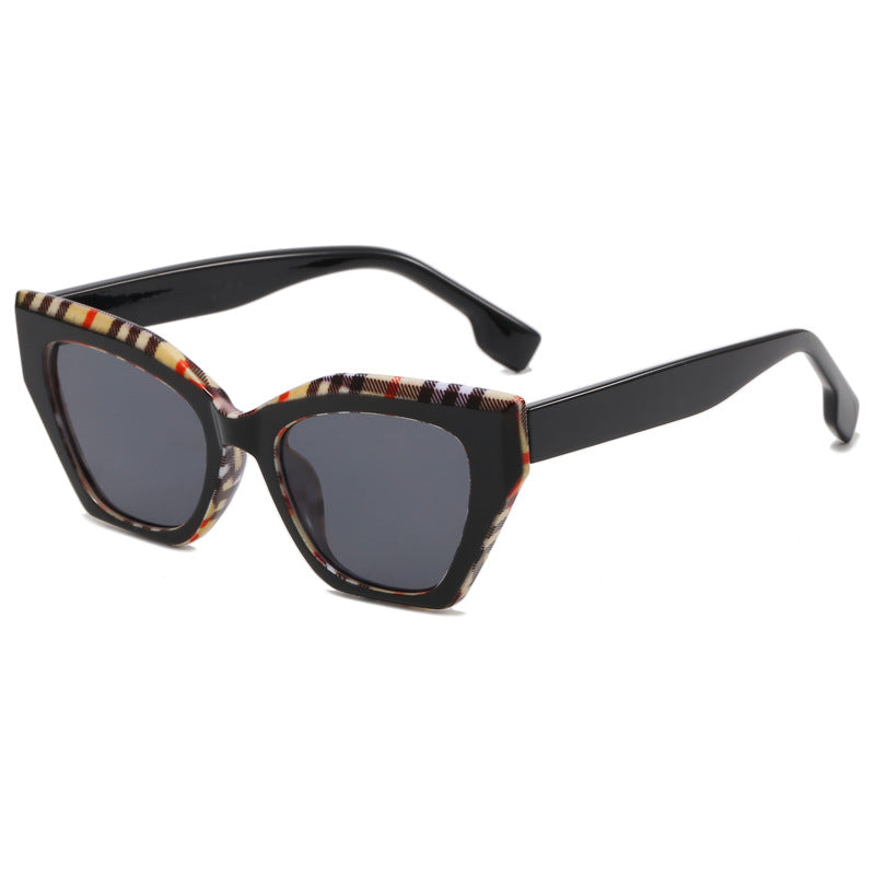 Damen asymmetrische Oversized-Sonnenbrille mit trendigem Rahmen Brehn