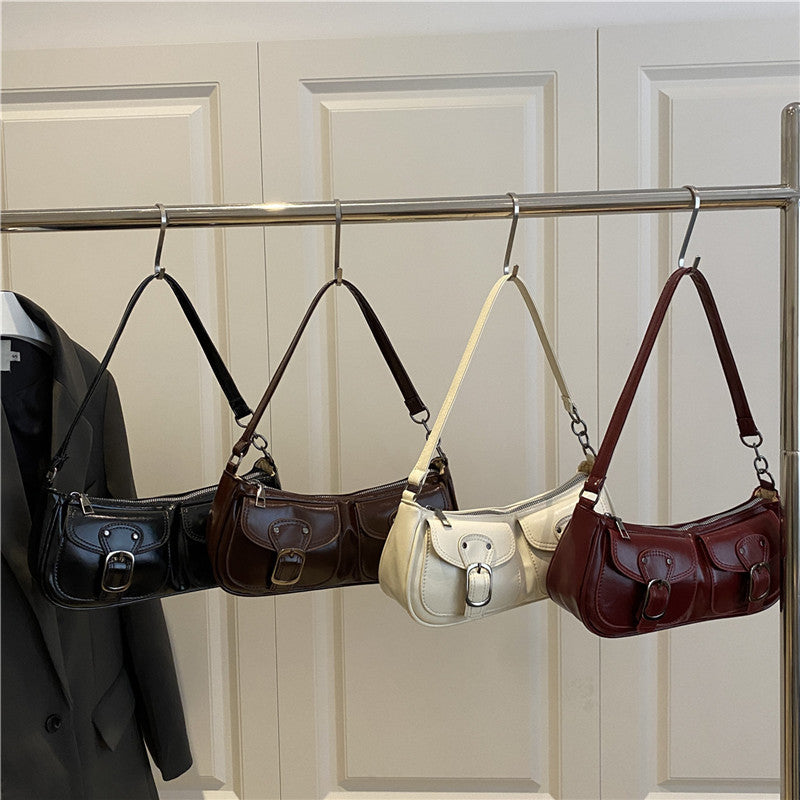 Stilvolle Schultertasche mit doppeltem Taschen Brehn