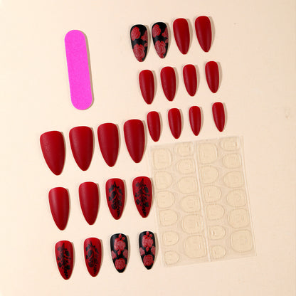 Florale Matte Acryl Nagel Set Brehn