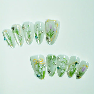 Blumen Decorative Press-On Nagelverlängerungen Brehn