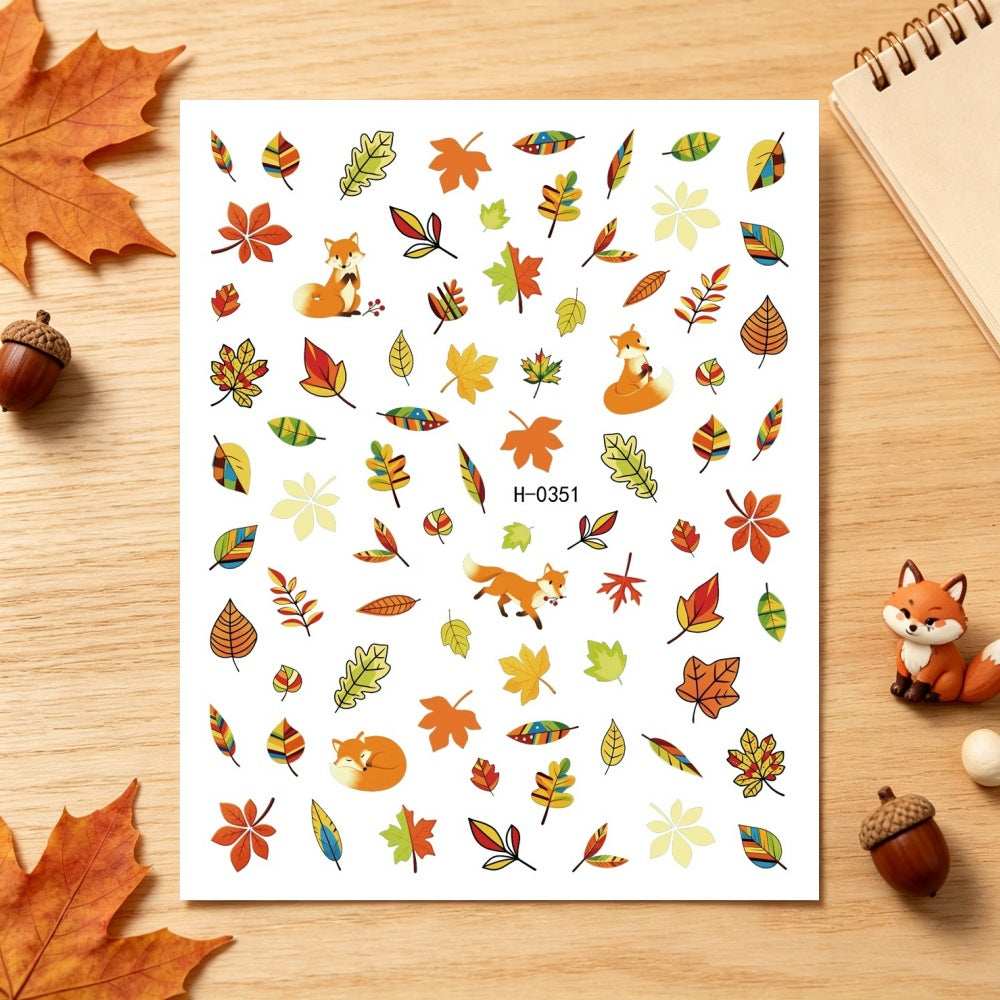 Herbst-Themen Nagelkunst Aufkleber