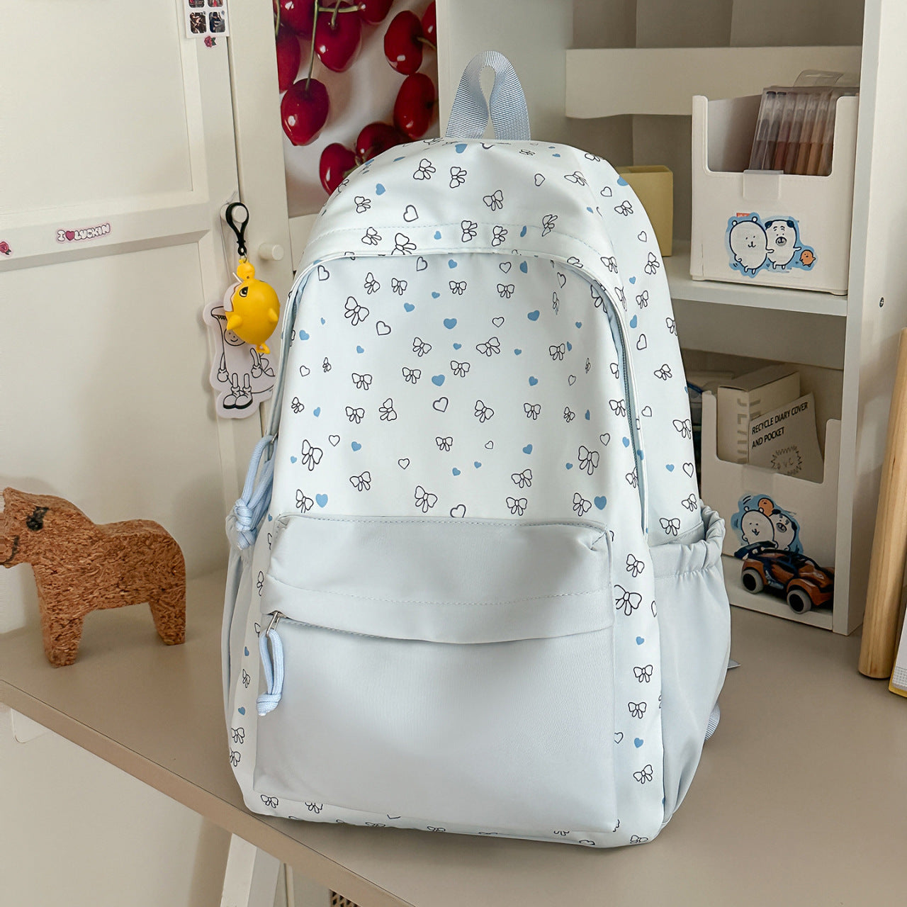 Verspielt Herz- und Schleifenmuster Rucksack