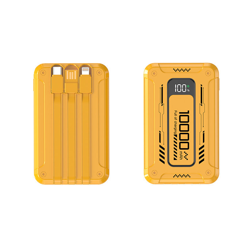 Powerbank mit Integrierten Ladekabeln und Digitaler Ladestandsanzeige Brehn