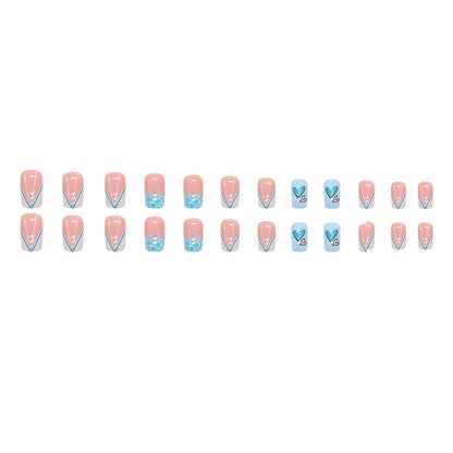 Herz-inspiriertes Press-On Nagelkunst-Set Brehn