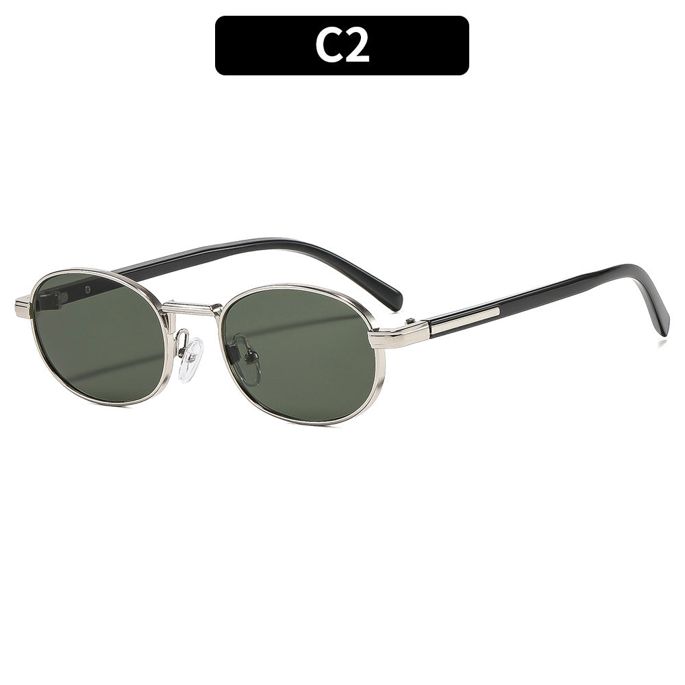 Klassischer Stil Stylische Ovalrahmen Sonnenbrille
