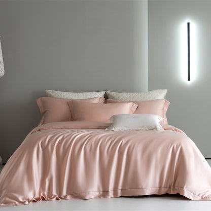 Luxuriöses Seidenglatte Kühl-Duvet-Bezug-Set mit tiefem Rock und Umschlagkissenbezügen