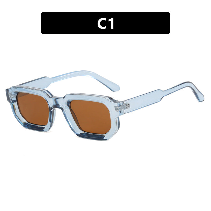Damen geometrische Sonnenbrille mit stylishem transparentem Rahmen und polarisierenden Gläsern Brehn