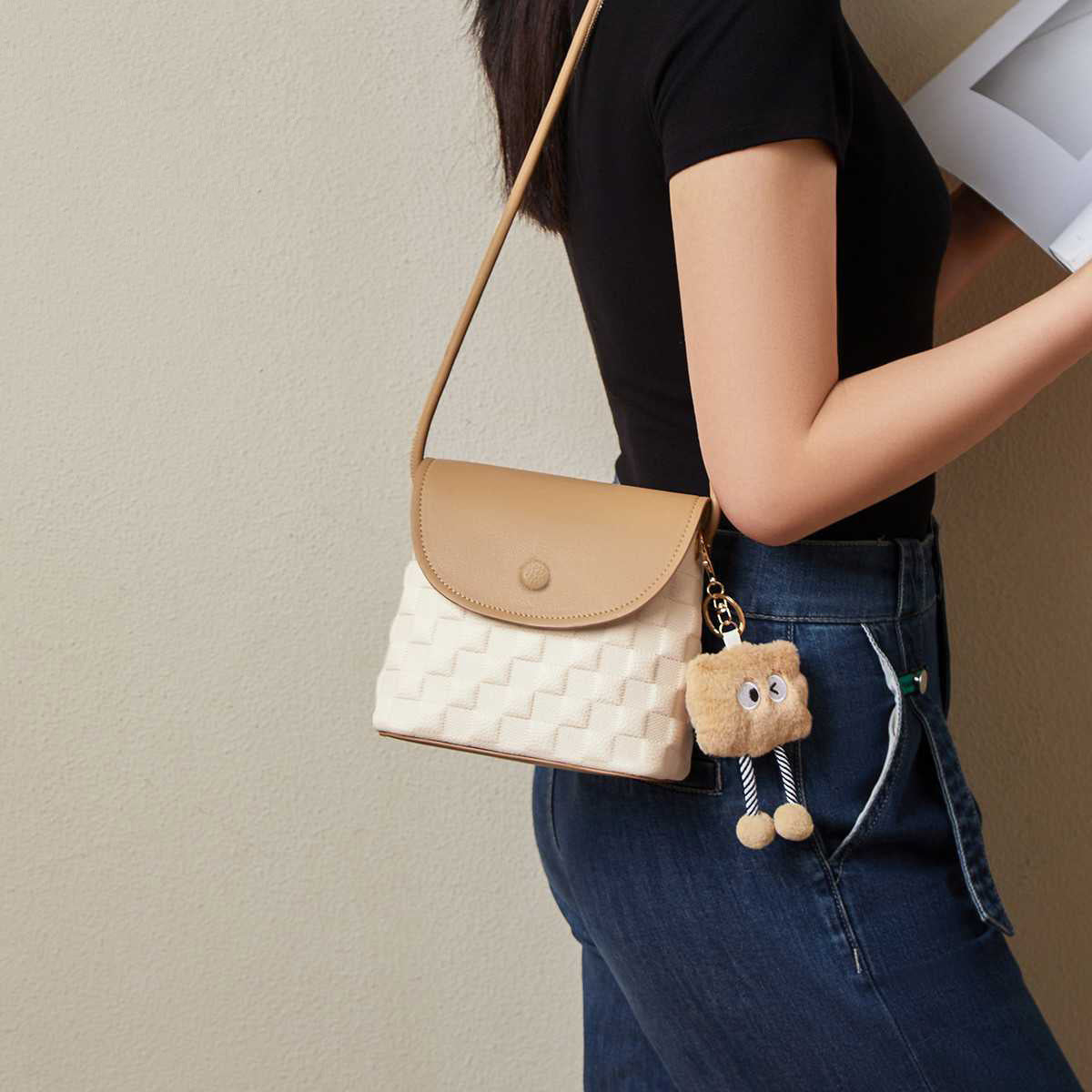 Niedliche Plüsch-Charakter-Crossbody-Tasche Brehn