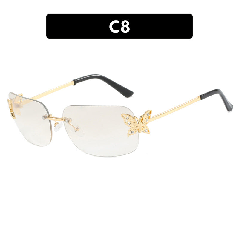 Damen modische Sonnenbrille mit filigranem Schmetterlingsdesign und schützenden Gläsern Brehn