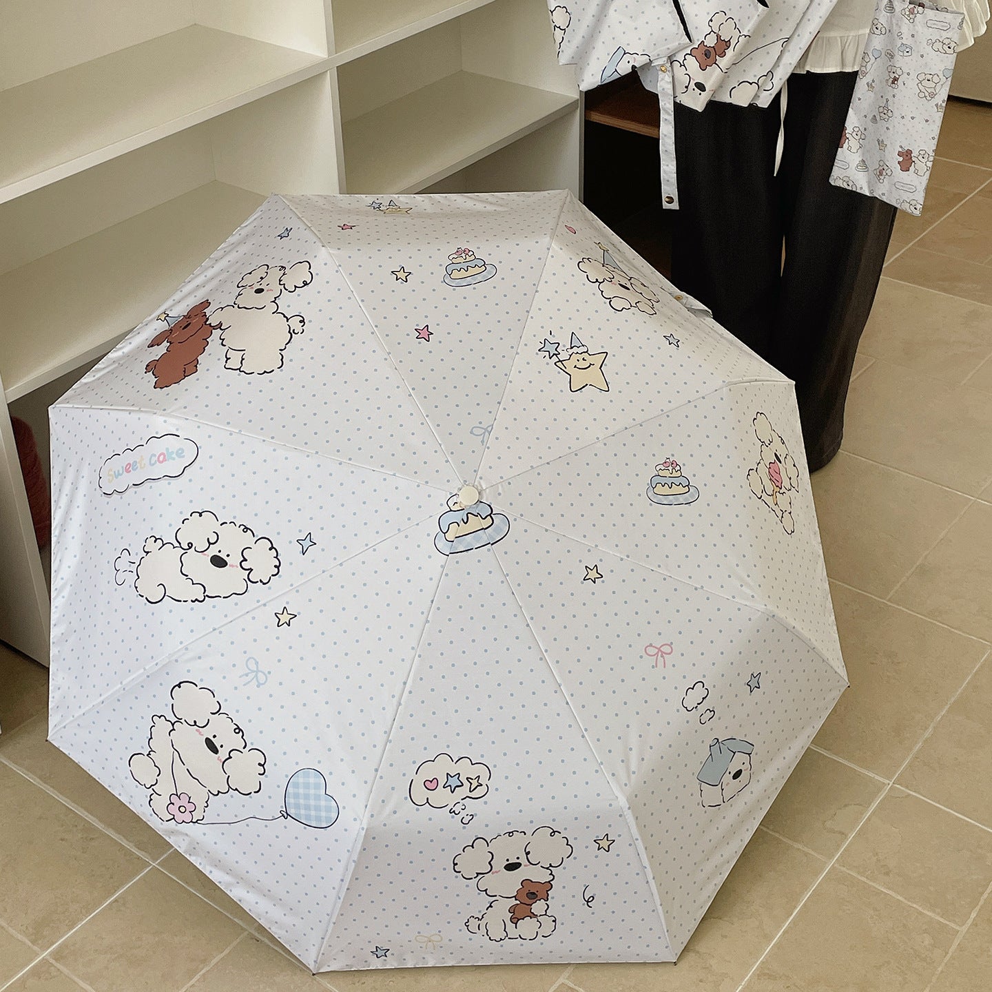 Damen Faltbarer Regenschirm mit verspieltem Tierdesign Brehn