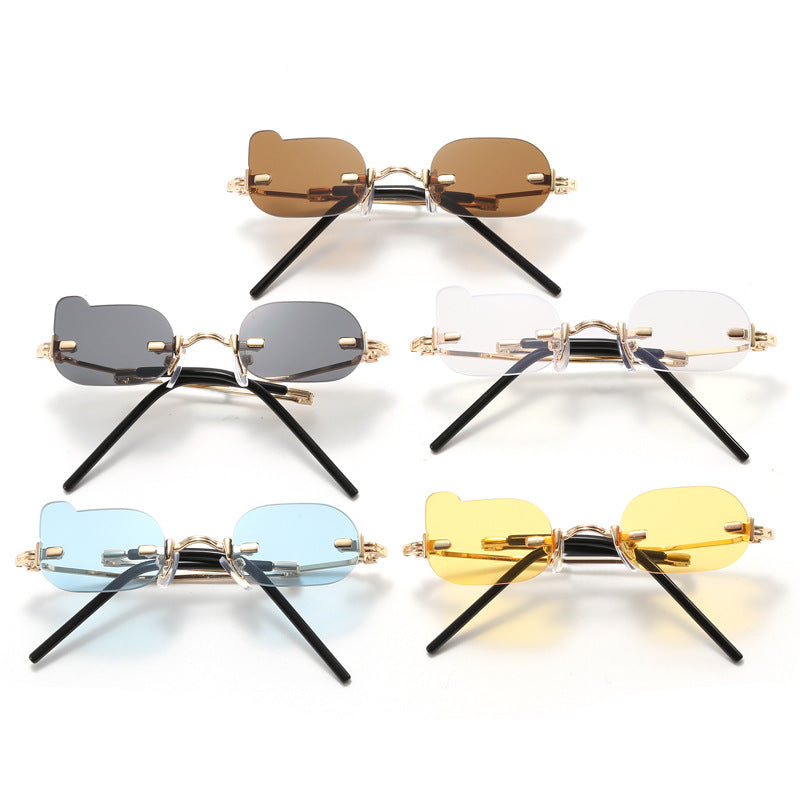 Damen exklusive modische Sonnenbrille mit glänzendem Metallrahmen Brehn